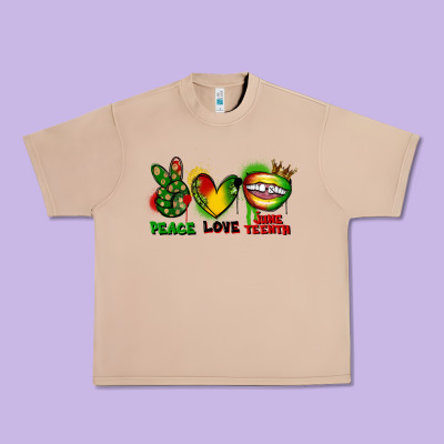 Peace Love Juneteenth Urban Heavy Tee Designed By Fadigitalartstudio
