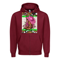 Burgundy cowgitl hat and roses Zipper Hoodie - AdoDesignShop