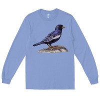 Colony Blue Lark Bunting Colorado State Bird Long Sleeve Tee - RanaPortraitStore
