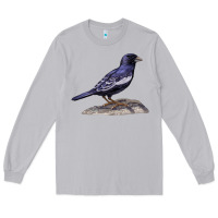 Moon Dust Lark Bunting Colorado State Bird Long Sleeve Tee - RanaPortraitStore