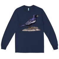 Navy Lark Bunting Colorado State Bird Long Sleeve Tee - RanaPortraitStore