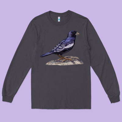 Lark Bunting Colorado State Bird Long Sleeve Tee Designed By Ranaportraitstore