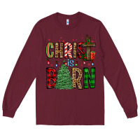 Burgundy christ is born Long Sleeve Tee - FaDigitalArtStudio