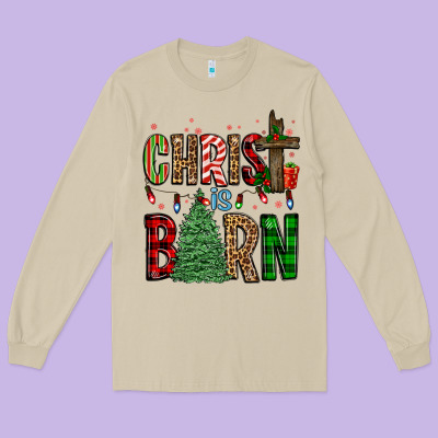 Christ Is Born Long Sleeve Tee Designed By Fadigitalartstudio