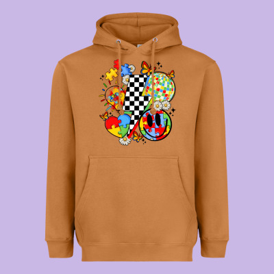 Retro Autism Awareness Heavyweight Hoodie Designed By Jahusdesignshop