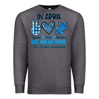 Charcoal Heather in april we wear blue Premium Sweatshirt - JahusDesignShop