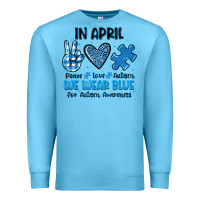 Ocean Blue in april we wear blue Premium Sweatshirt - JahusDesignShop