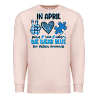 Pale Pink in april we wear blue Premium Sweatshirt - JahusDesignShop
