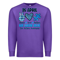 Purple in april we wear blue Premium Sweatshirt - JahusDesignShop