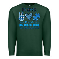 Sports Green in april we wear blue Premium Sweatshirt - JahusDesignShop