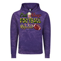 Cloud Purple eat sleep football repeat Vintage Hoodie - BundleAndBundleShop