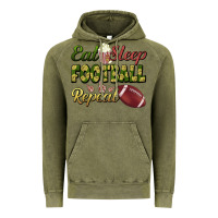 Vintage Olive eat sleep football repeat Vintage Hoodie - BundleAndBundleShop