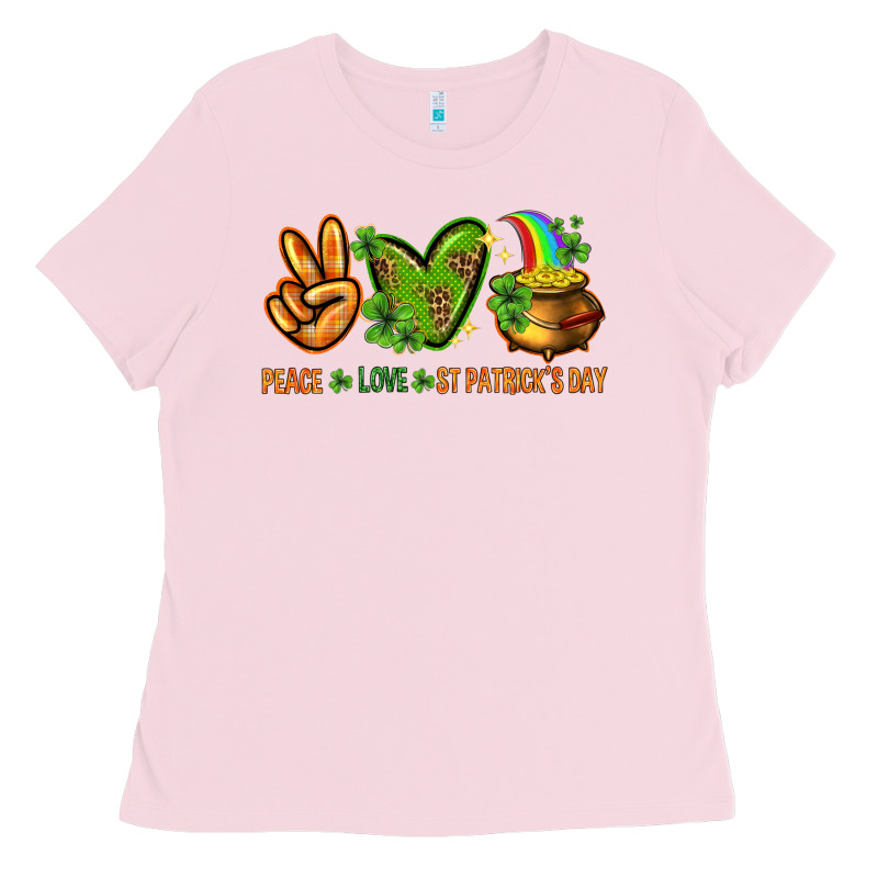 Peace Love St. Patrick's Day Ladies Tee by HowdyJamesFarm | Teevron