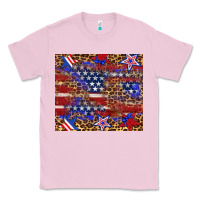 Bubblegum Pink American flag and star leopard Classic Tee - Artiststas