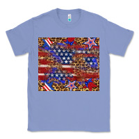 Colony Blue American flag and star leopard Classic Tee - Artiststas