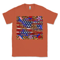 Copper American flag and star leopard Classic Tee - Artiststas