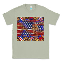 Matcha American flag and star leopard Classic Tee - Artiststas