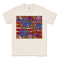 Natural American flag and star leopard Classic Tee - Artiststas
