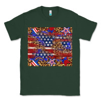 Sports Green American flag and star leopard Classic Tee - Artiststas