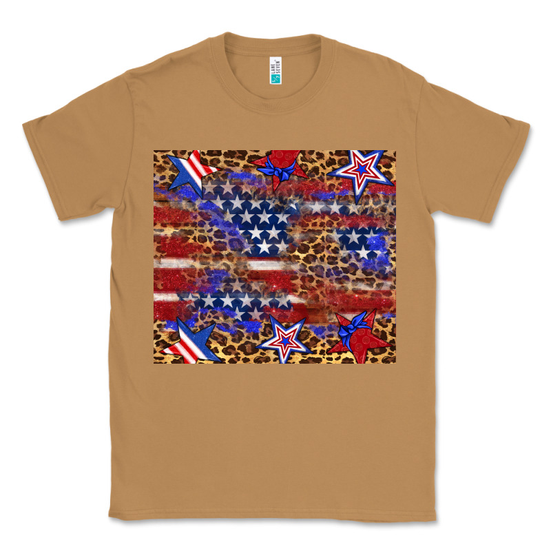 American Flag And Star Leopard Classic Tee by Artiststas | Teevron