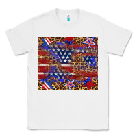White American flag and star leopard Classic Tee - Artiststas