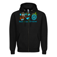 Black peace love  gemstone Zipper Hoodie - AdoDesignShop