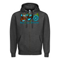 Charcoal Heather peace love  gemstone Zipper Hoodie - AdoDesignShop