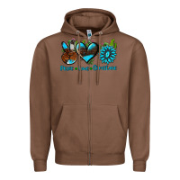 Chestnut peace love  gemstone Zipper Hoodie - AdoDesignShop