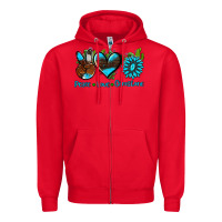 Red peace love  gemstone Zipper Hoodie - AdoDesignShop