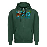 Sports Green peace love  gemstone Zipper Hoodie - AdoDesignShop