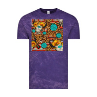 Cloud Purple western aztec bull skull seamless pattern Vintage Tee - FaDigitalArtStudio