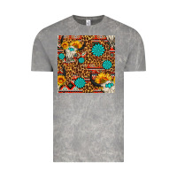 Cloud Rock western aztec bull skull seamless pattern Vintage Tee - FaDigitalArtStudio