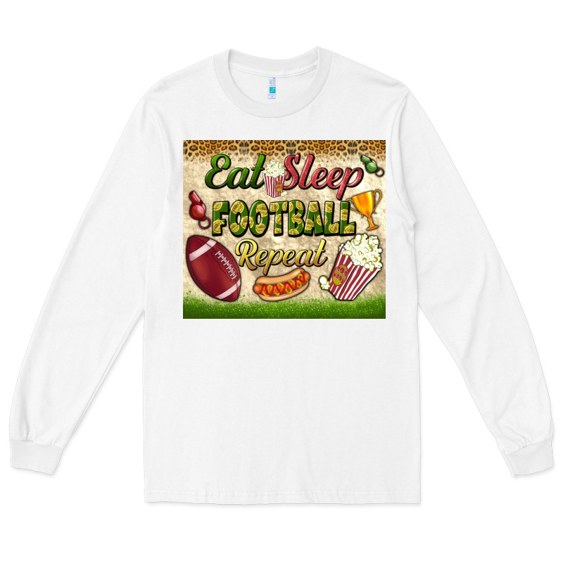 Eat Sleep Football Repeat Tumbler Long Sleeve Tee by BundleAndBundleShop | Teevron