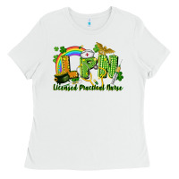 White LPN Licensed Practical Nurse St. Patrick's Day Ladies Tee - CowGirlArtShop