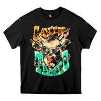 Black Can't be tamed cow Heavy Core Tee - HowdyJamesFarm