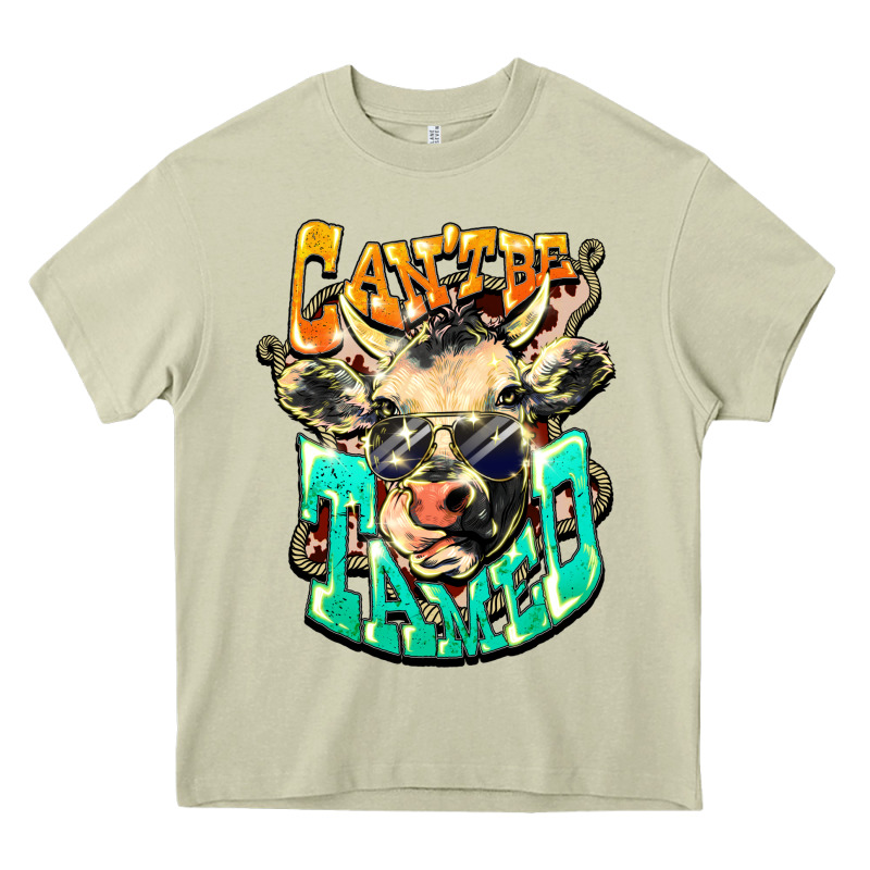 Can't Be Tamed Cow Heavy Core Tee by HowdyJamesFarm | Teevron