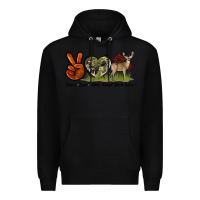 Black Peace Love White Tailed Buck Deer Premium Hoodie - LillyAllenDesigns
