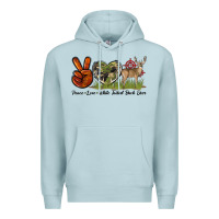 Blue Mist Peace Love White Tailed Buck Deer Premium Hoodie - LillyAllenDesigns