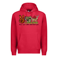 Cardinal Peace Love White Tailed Buck Deer Premium Hoodie - LillyAllenDesigns