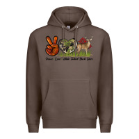 Coffee Peace Love White Tailed Buck Deer Premium Hoodie - LillyAllenDesigns