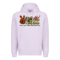 Lilac Peace Love White Tailed Buck Deer Premium Hoodie - LillyAllenDesigns