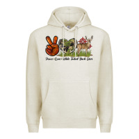 Oatmeal Heather Peace Love White Tailed Buck Deer Premium Hoodie - LillyAllenDesigns