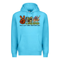 Ocean Blue Peace Love White Tailed Buck Deer Premium Hoodie - LillyAllenDesigns