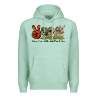 Seafoam Peace Love White Tailed Buck Deer Premium Hoodie - LillyAllenDesigns