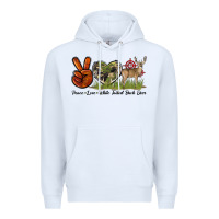 White Peace Love White Tailed Buck Deer Premium Hoodie - LillyAllenDesigns