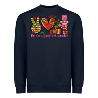 Navy peace love nutcraker Heavyweight Sweatshirt - AdoDesignShop