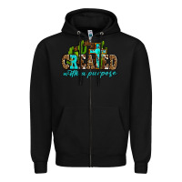 Black created with a purpose Zipper Hoodie - AdoDesignShop