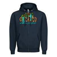 Navy created with a purpose Zipper Hoodie - AdoDesignShop