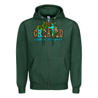 Sports Green created with a purpose Zipper Hoodie - AdoDesignShop
