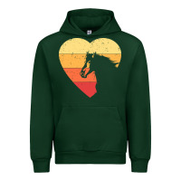 Forest Green Vintage Heart Horse Equestrian | Horse lover Urban Hoodie - linhVisuals